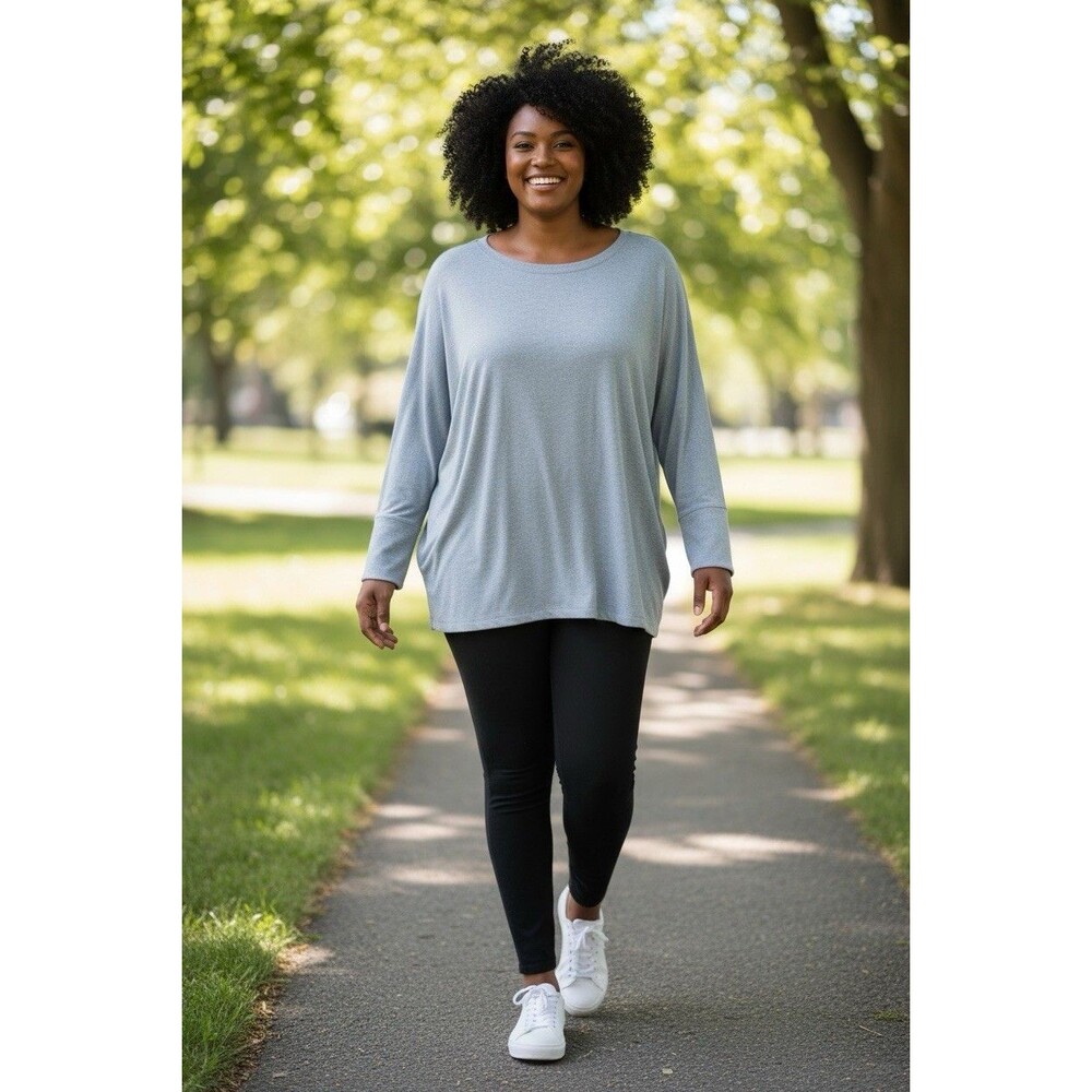 Athleta NEW womens pale blue long sleeve stretch top athleisure gorpcore 3X